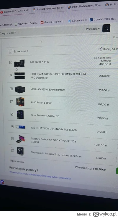 Mesio - Witam mikroblog #majk3lskladapcty oraz #pcmasterrace chcę złożyć stacjonarke ...