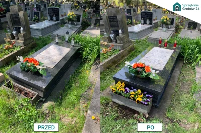 SprzatanieGrobow24 - Kolejna usługa sprzątania grobu na cmentarzu Rakowickim w Krakow...