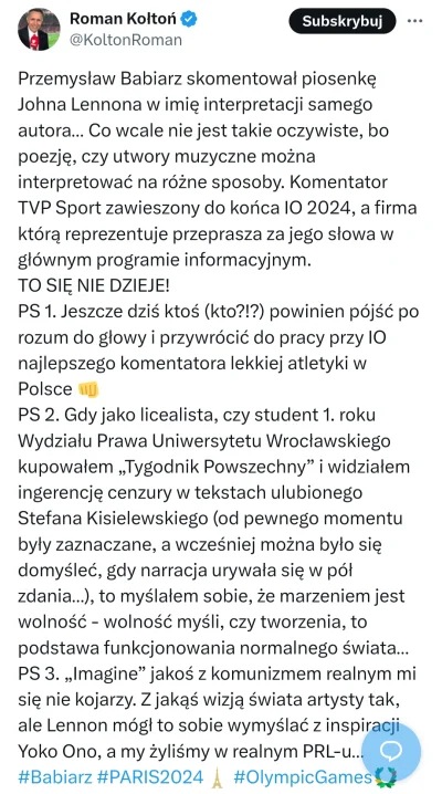 TeresaKorolInvestments - Brawo Romku. 
#kolton #paryz2024 #babiarz #bekaztvp