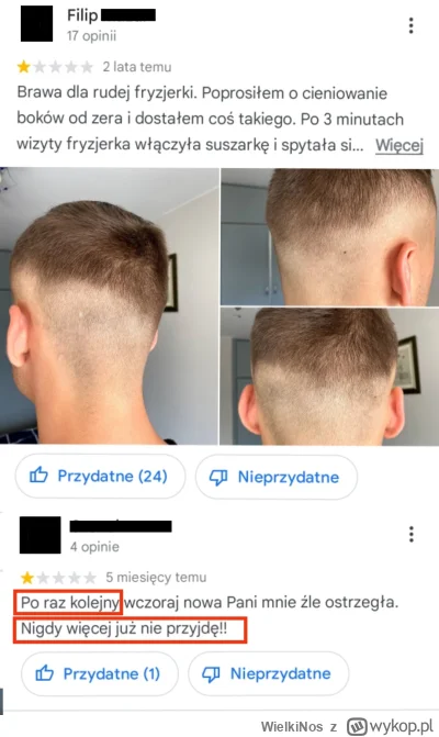 WielkiNos - Cena 25 zł za fryzjera jest dla mężczyzn tak kusząca, że mimo, że źle ich...