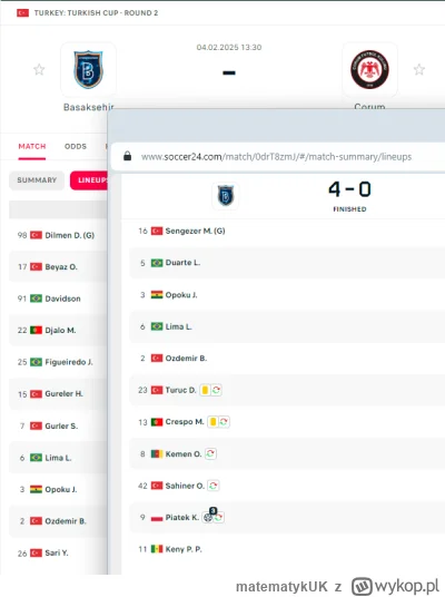 matematykUK - bukmacherom sufit na łeb się spier olił 

gra 4 z 6 pierwszej ligi 
bas...