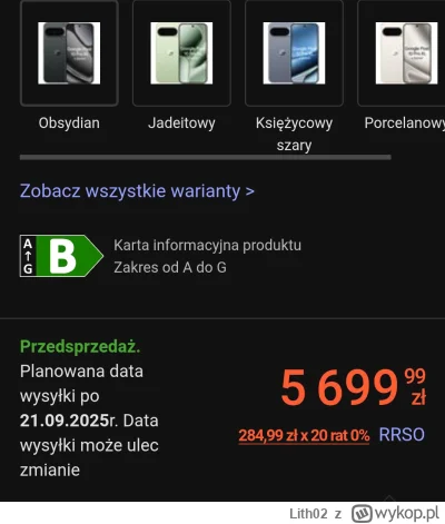 Lith02 - Orientuje się ktoś może dlaczego w Media Expert telefon Google Pixel 10 Pro ...