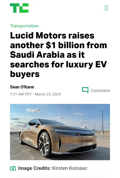Nusantara - Arabia Saudyjska inwestuje też w auta elektryczne. Włożyli miliardy dolar...
