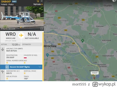 mort555 - #powodz #wroclaw #flightradar24 #helikopter #lotnictwo #policja
Znowu leci,...