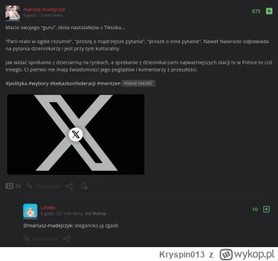 Kryspin013 - >Co o tym sądzą jego wyborcy?

@The_Earl: podrzucam sekciarza bo mnie ro...