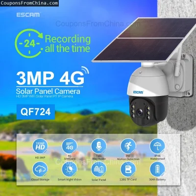 n____S - ❗ ESCAM QF724 3MP PT 4G PIR IP Camera
〽️ Cena: 139.99 USD (dotąd najniższa w...