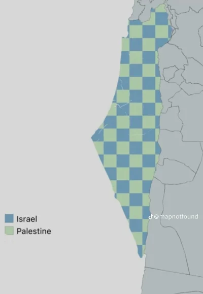 strfkr - Co sądzicie o takim rozwiązaniu konfliktu żydowsko-palestyńskiego?

#geopoli...
