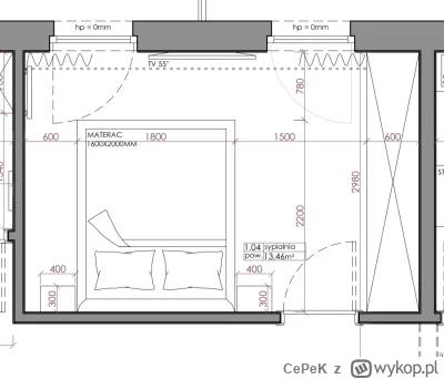 CePeK - Zależy też od kształtu pomieszczenia i ukladu okien, ale obstawiam ok. 15-16m...