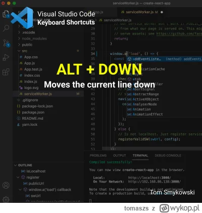 tomaszs - Today I've learned I can move line down in #vscode with one simple trick 😏...