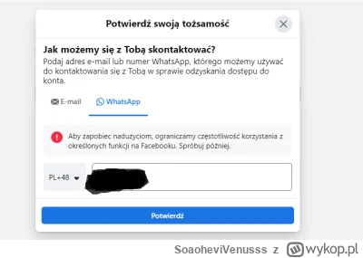 SoaoheviVenusss - Próbuję jakoś odblokować konto na Facebooku, wysyłam ten kod na e-m...