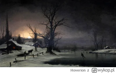 Hoverion - Nils Hans Christiansen 1850-1922 
Zimowa sceneria z łyżwiarzami na zamarzn...