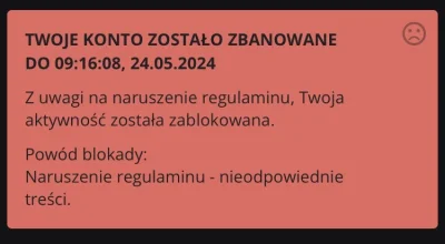 Bagio - Dzisiaj unban na wykopie
2 dni używania - 2 tygodnie bana
Ban za niewinność j...