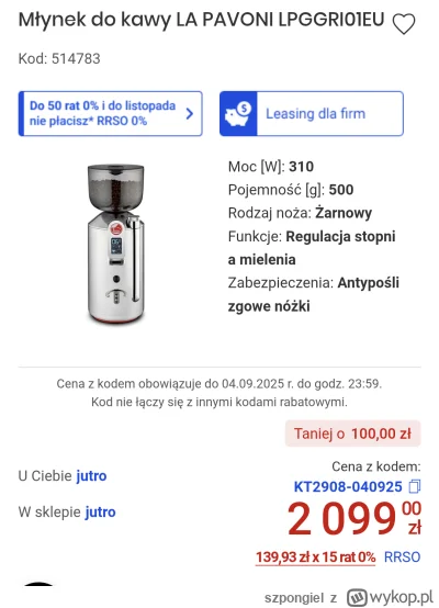 szpongiel - >od smaku tej zmielonej w młynku za 150zl

@nieumieminwestowac: chyba chc...
