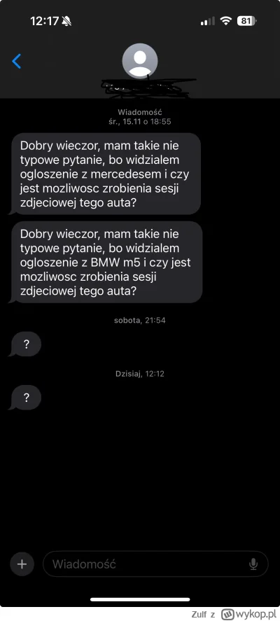 Zulf - #glupiewykopowezabawy #motoryzacja #olx #heheszki 

Wystawilem swoje M5 na oto...
