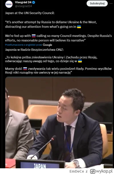 EmDeCe - #ukraina #wojna #japonia #rosja 

Japonia w Radzie Bezpieczeństwa ONZ:

„To ...