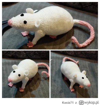 Kasia71 - Mój pierwszy szczurek , jeszcze nie dopracowany..... #kasiaszydelkuje #szyd...