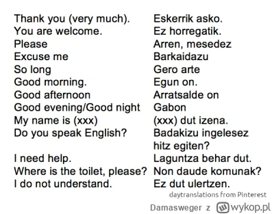 Damasweger - Dziś zajmiemy się ciekawym językiem – baskijskim. Posługuje się nim niec...