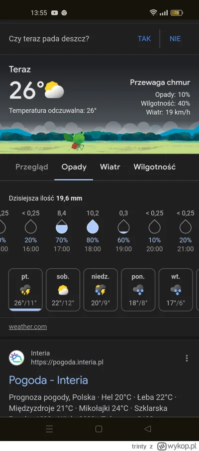 trinty - #pogoda według weather.com ma być oberwanie chmury w mojej wiosce o 17
okaże...