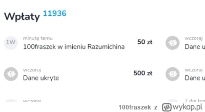 100fraszek - @RazumichinZiK: No nic, nie martw się. Wpłaciłem z myślą o nas obu <3