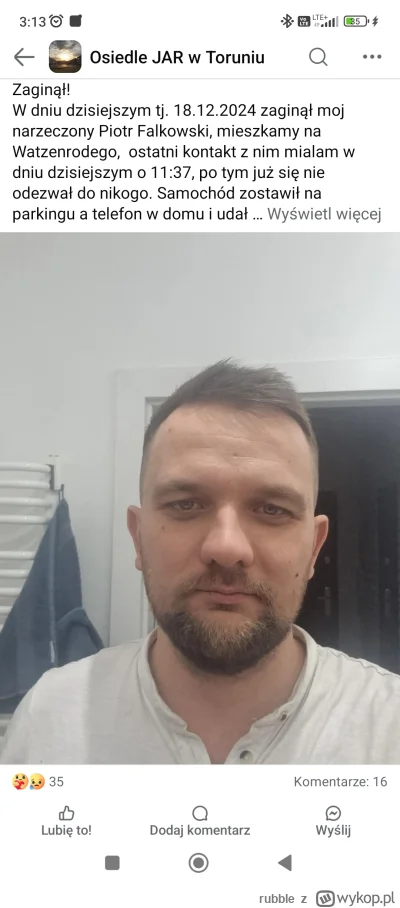 rubble - Zaginął mój przyjaciel. Osiedle jar, mógł kierować się w kierunku Lulkowa, Ł...