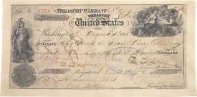 ulan_mazowiecki - Czek na 7,2 miliona $ wystawiony 1 sierpnia 1868 przez USA na rzecz...