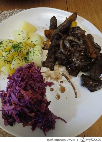 zsokiemowocowym - Wątróbka wołowa z jabłkiem i cebulą w miodzie i occie balsamicznym,...