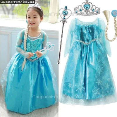 n____S - ❗ Elsa Princess Costume for Girls Halloween 3-10 Yrs Kids
〽️ Cena: 11.93 USD...