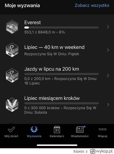 Szpeju - Moje wyzwania na lipiec (｡◕‿‿◕｡)
#garmin #rower