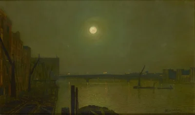 Corvus_Frugilagus - John Atkinson Grimshaw - Widok na most Southwark nocą

#corvusfru...