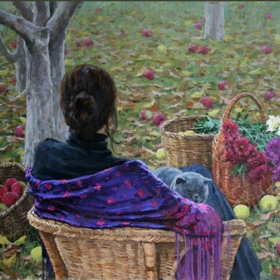 GARN - #sztuka #art #malarstwo #obrazy autor: Evgeny Mukovnin | Autumn Melody