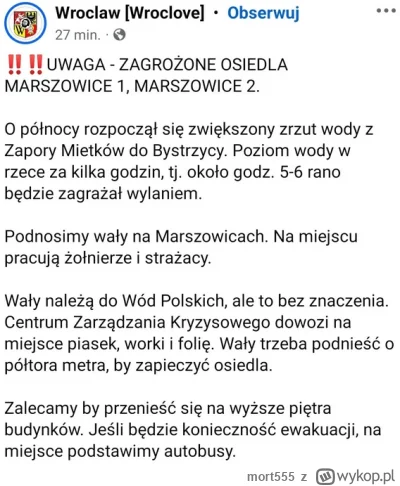 mort555 - #powodz #wroclaw
Wiadomość z teraz: "Nagle" o północy zrzucają wodę z Mietk...