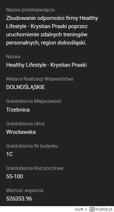 JayM - Nie no, ten to już jest bezczelny. Ponad pół bańki na treningi przez internet ...