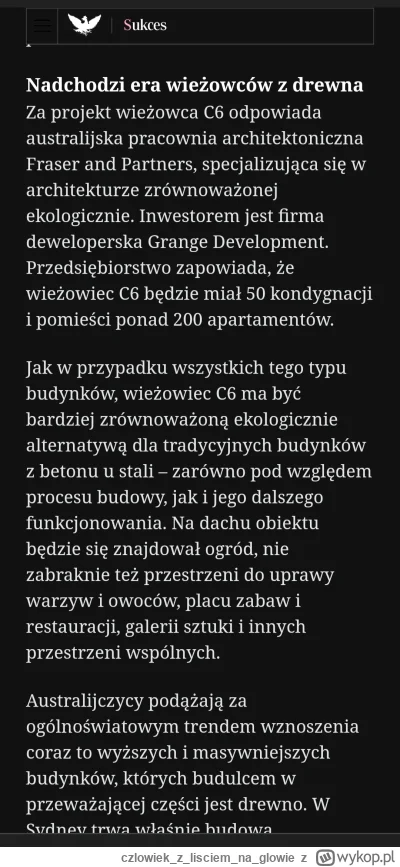 czlowiekzlisciemnaglowie - O ku...wa wieżowiec z drewna "zrównoważony" xDDD

To jest ...