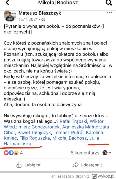 jansebastiandzban - #poznan Tylko to mi sie nie klei. Pół roku przed nowym związkiem ...