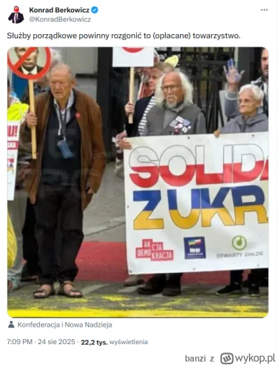 banzi - Berkowicz oburzony na antyputinowski protest pod ambasadą Rosji. Konfederosja...