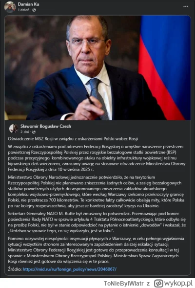 ToNieBylWiatr - @kamil-tumuletz: gościu nawet wrzucił Oświadczenie MSZ Rosji w związk...