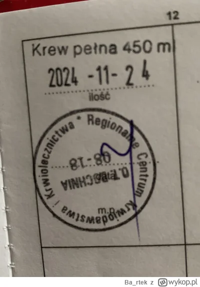 Ba_rtek - 290 560 - 450 = 290 110
Data donacji - 24.11.2024
Rodzaj donacji - krew peł...