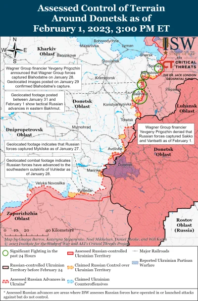 Kagernak - Obwód Doniecki 

Siły rosyjskie kontynuowały 1 lutego ataki naziemne w oko...