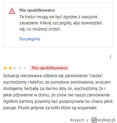 Krzyz21 - #google #polska

Ktos mi wyjasni jak niby te opinie naruszaja cos? Przeciez...
