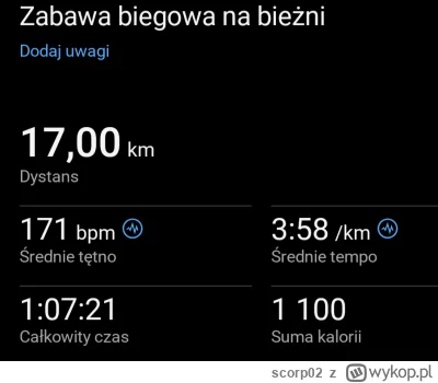 scorp02 - 5 483,60 - 17,00 = 5 466,60

Dzisiaj wpadła zabawa biegowa na bieżni. Pięć ...