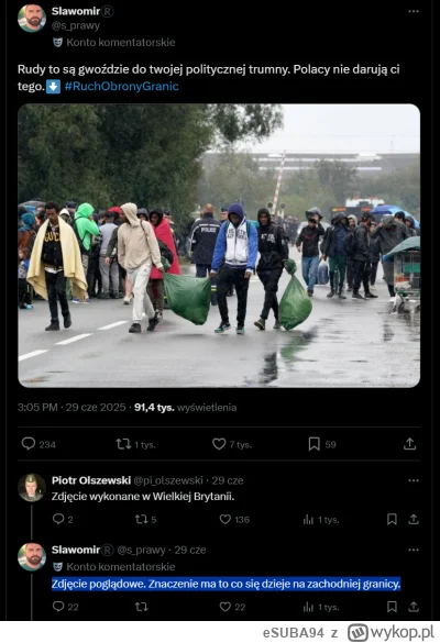 eSUBA94 - "zdjęcie podglądowe tego co się dzieje na polskiej granicy" - czego nie roz...