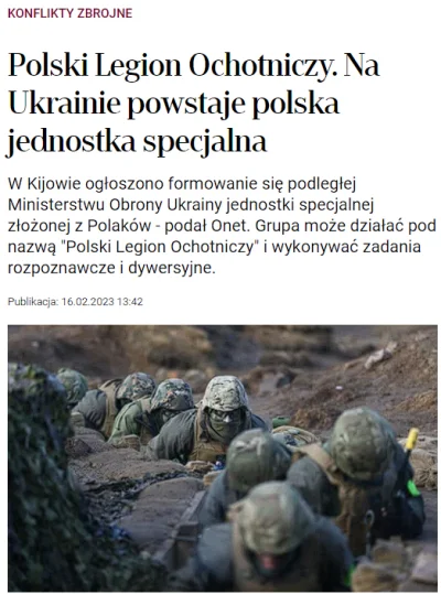 Amadeo - >Dajmy Ukrainie to czego potrzebuje

Polska daje właśnie "ochotników", a kol...
