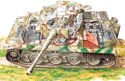 wfyokyga - Przekrój/Schemat Panzerkampfwagen VI Tiger. Nawet otaguje bo ciekawa cieka...
