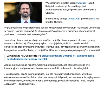 szurszur - Nawet Fico wysłał ludzi na Ukrainę żeby nawiązać współpracę w zbrojeniówce...