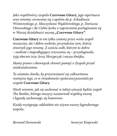 xqwzyts - Można dodać, że Krajewski i Dornowski są przeciwnikami Czerwonych Gitar w a...