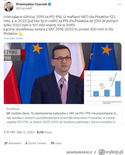 janekplaskacz - Idiota Czarnek chwali się, że towary i usługi podrożały prawie dwukro...