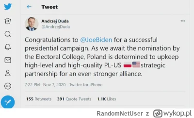 RandomNetUser - @Tytanowy: przecież pogratulował mu udanej kampanii od razu