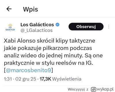 Wincyyyyj - Mógłby udostępniać na tik toku. Fajny kanał by był a vini mógłby analizow...