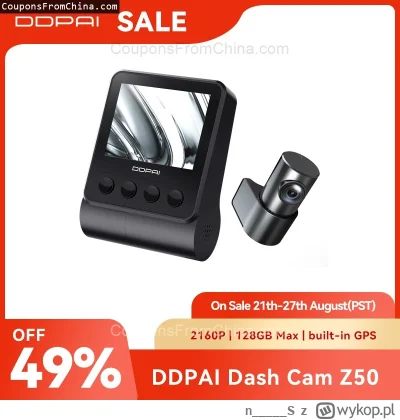 n____S - ❗ DDPAI Dash Cam Z50 Front and Rear GPS
〽️ Cena: 92.19 USD
➡️ Sklep: Aliexpr...
