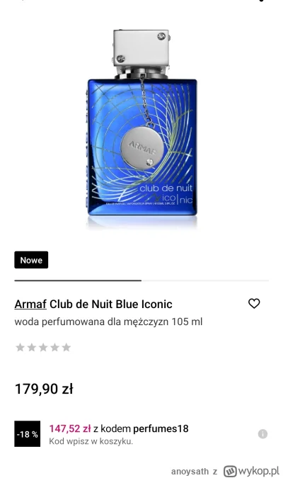 anoysath - club de nuit blue iconic za 147,52 w aplikacji Notino z kodem perfumes18

...